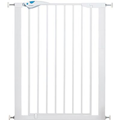 Puerta de escalera de acero aleado Lindam - Barrera de seguridad para bebés y perros Puerta de escalera de acero aleado Lindam - Barrera de seguridad para bebés y perros
