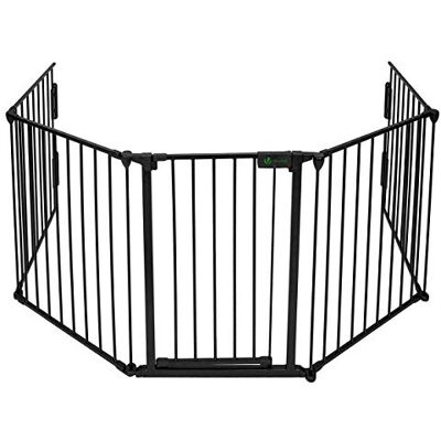 VOUNOT ® Barrera de Seguridad para Perros, Valla de Seguridad Rejilla de Protección de Chimenea 3 m con Kit de Montaje, Negro VOUNOT ® Barrera de Seguridad para Perros, Valla de Seguridad Rejilla de Protección de Chimenea 3 m con Kit de Montaje, Negro