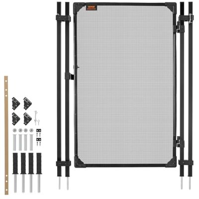 VEVOR Puerta de Seguridad para Piscina 1,2 x 0,75 m, Puerta de Malla Enterrada, con Cerradura de Pestillo Protectores de Esquinas Redondeados Estacas de Tierra de Acero Inoxidable, Malla de PVC, Negro VEVOR Puerta de Seguridad para Piscina 1,2 x 0,75 m, Puerta de Malla Enterrada, con Cerradura de Pestillo Protectores de Esquinas Redondeados Estacas de Tierra de Acero Inoxidable, Malla de PVC, Negro