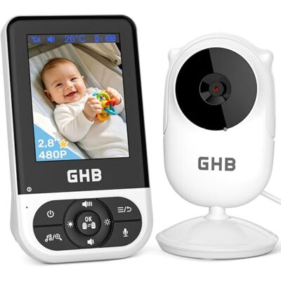 GHB Camara Vigilancia Bebe Vigilabebes con Camara de Pantalla 2.8" HD Recargable VOX, Visión Nocturna, Despertador, Conversación Bidireccional Escucha Bebes-Negro GHB Camara Vigilancia Bebe Vigilabebes con Camara de Pantalla 2.8" HD Recargable VOX, Visión Nocturna, Despertador, Conversación Bidireccional Escucha Bebes-Negro