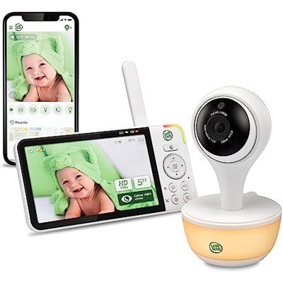 LeapFrog Video Baby Monitor with 5 Inch HD Color Screen, WiFi, Temperature and Humidity Sensor, Wide Angle Lens, Intercom, Color Night Light, 8X Zoom, Sleep Profile LeapFrog Video Baby Monitor with 5 Inch HD Color Screen, WiFi, Temperature and Humidity Sensor, Wide Angle Lens, Intercom, Color Night Light, 8X Zoom, Sleep Profile