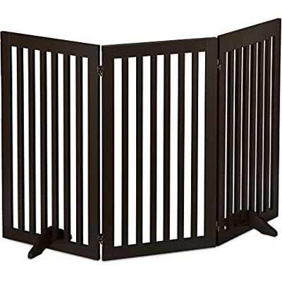 Relaxdays Barrera Seguridad Niños, Valla Protectora Plegable, 92 x 154 cm, Cerca Perros y Mascotas, con Patas, Marrón Relaxdays Barrera Seguridad Niños, Valla Protectora Plegable, 92 x 154 cm, Cerca Perros y Mascotas, con Patas, Marrón