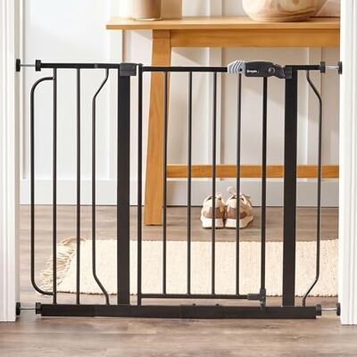 Regalo Safety Easy Step Baby Gate for Doorways & Bottom of Stairs, Fits Openings 73.6-95.5cm (Extension Included) Pressure Mounted for Babies, Toddlers & Pets, Black Regalo Safety Easy Step Baby Gate for Doorways & Bottom of Stairs, Fits Openings 73.6-95.5cm (Extension Included) Pressure Mounted for Babies, Toddlers & Pets, Black