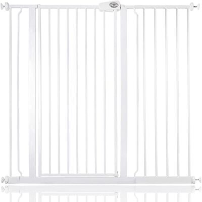 Bettacare Barrera de Seguridad Estrecha Para Niños y Mascotas, 113,8cm 121,4cm, Blanca, Puerta Extra Alta de 104cm de Altura Bettacare Barrera de Seguridad Estrecha Para Niños y Mascotas, 113,8cm 121,4cm, Blanca, Puerta Extra Alta de 104cm de Altura