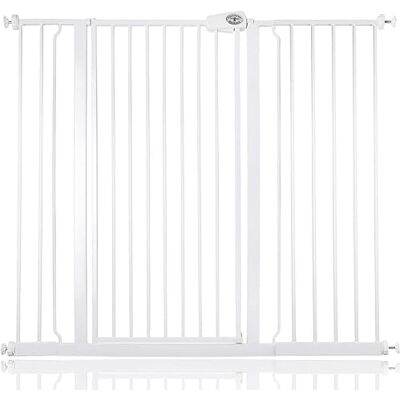 Bettacare Barrera de Seguridad Estrecha Para Niños y Mascotas, 120,3cm 127,9cm, Blanca, Puerta Extra Alta de 104cm de Altura Bettacare Barrera de Seguridad Estrecha Para Niños y Mascotas, 120,3cm 127,9cm, Blanca, Puerta Extra Alta de 104cm de Altura