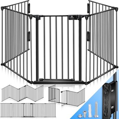 KESSER ® Rejilla Protectora para Chimenea con Puerta de Metal, Rejilla de protección para el Horno, Parque Parque de Seguridad, Rejilla de Seguridad para niños, 420cm KESSER ® Rejilla Protectora para Chimenea con Puerta de Metal, Rejilla de protección para el Horno, Parque Parque de Seguridad, Rejilla de Seguridad para niños, 420cm