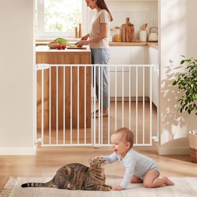 VEVOR Barrera de Seguridad para Niños, Alto de 760 mm, Ajustable de 778-1210 mm, Valla de Seguridad para Mascotas, Cierre Automático Apertura 180° Bloqueo Doble, Kit de Instalación, para Escaleras VEVOR Barrera de Seguridad para Niños, Alto de 760 mm, Ajustable de 778-1210 mm, Valla de Seguridad para Mascotas, Cierre Automático Apertura 180° Bloqueo Doble, Kit de Instalación, para Escaleras