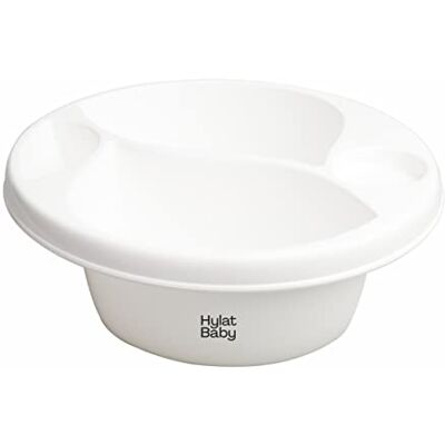 Hylat Baby Lavabo para cambiador, 3 compartimentos, para un lavado fácil del bebé a partir de los 0 meses, ovalado Blanco Sin accesorios Hylat Baby Lavabo para cambiador, 3 compartimentos, para un lavado fácil del bebé a partir de los 0 meses, ovalado Blanco Sin accesorios