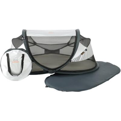 Deryan Cuna de Viaje, Bolsa Transporte, 2 en 1, Plegado ultracompacto, Colchón extraíble, con Mosquitera, 0-2.5 años (0-15kg), Tela Transpirable, Entrada Lateral con Cremallera, Parque bebé (Plateado) Deryan Cuna de Viaje, Bolsa Transporte, 2 en 1, Plegado ultracompacto, Colchón extraíble, con Mosquitera, 0-2.5 años (0-15kg), Tela Transpirable, Entrada Lateral con Cremallera, Parque bebé (Plateado)