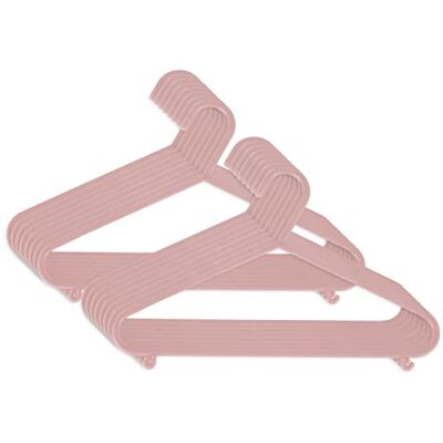 BIECO Perchas para niños y bebés, 16 Unidades, Color Rosa Viejo, Longitud Aprox. 30 cm, Organizador de plástico para Armario, Ropa de bebé BIECO Perchas para niños y bebés, 16 Unidades, Color Rosa Viejo, Longitud Aprox. 30 cm, Organizador de plástico para Armario, Ropa de bebé