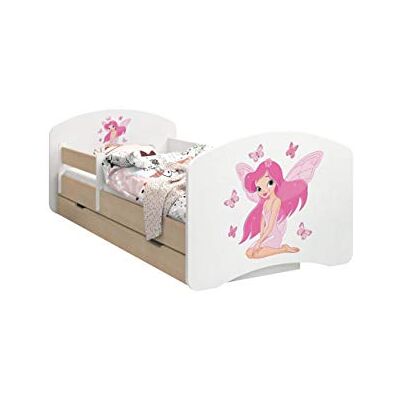 Happy Babies – Cama infantil de doble cara con colchón, diseño moderno con bordes seguros y protección contra caídas, colchón de espuma de 7 cm, bombilla ligera Princesa con mariposas. Talla:190/90 Happy Babies – Cama infantil de doble cara con colchón, diseño moderno con bordes seguros y protección contra caídas, colchón de espuma de 7 cm, bombilla ligera Princesa con mariposas. Talla:190/90