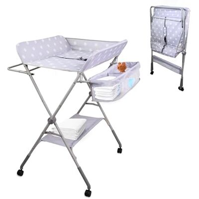 Mobiclinic ®, Cambiador Bebé, Plegable, Regulable en Altura, Hasta 15 Kg, 0-36 Meses, Organizador de Pañales, Ruedas 360º con Freno, Arnés y Valla de Seguridad, Funda Lavable, Almacenaje, Zoey Mobiclinic ®, Cambiador Bebé, Plegable, Regulable en Altura, Hasta 15 Kg, 0-36 Meses, Organizador de Pañales, Ruedas 360º con Freno, Arnés y Valla de Seguridad, Funda Lavable, Almacenaje, Zoey