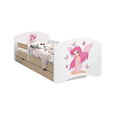 Happy Babies CAMA PARA NIÑOS DE DOBLE CARA CON CAJÓN Diseño moderno con bordes seguros y protección contra caídas Colchón de espuma 7 cm Pera clara (Princesa con mariposas, 180/90) Happy Babies CAMA PARA NIÑOS DE DOBLE CARA CON CAJÓN Diseño moderno con bordes seguros y protección contra caídas Colchón de espuma 7 cm Pera clara (Princesa con mariposas, 180/90)