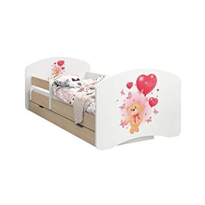 Happy Babies – Cama infantil de doble cara con colchón, diseño moderno con bordes seguros y protección contra caídas, colchón de espuma de 7 cm, bombilla ligera Oso con globos. Talla:190/90 Happy Babies – Cama infantil de doble cara con colchón, diseño moderno con bordes seguros y protección contra caídas, colchón de espuma de 7 cm, bombilla ligera Oso con globos. Talla:190/90