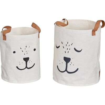 LOVE !T STORE !T Premium Cesta Redonda, Plegable, Tela de Lino, para La Habitación de Los Niños, con Un Hermoso Patrón y 2 Asas, Set Sa 2, Beige, 2 Cestas de Diferentes Tamaños LOVE !T STORE !T Premium Cesta Redonda, Plegable, Tela de Lino, para La Habitación de Los Niños, con Un Hermoso Patrón y 2 Asas, Set Sa 2, Beige, 2 Cestas de Diferentes Tamaños
