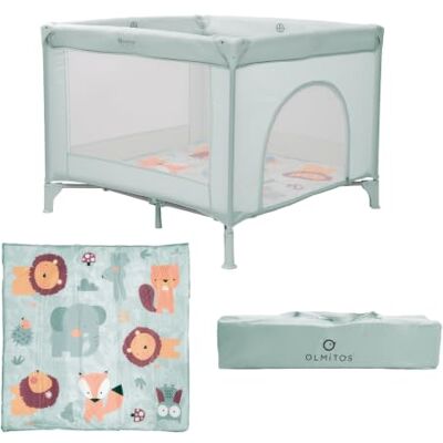 Olmitos Parque Infantil Bebé Cuadrado 100x100 cm Parque de Juegos con 4 Lados de Red, Plegado Fácil y Puerta de Cremallera, Desde Nacimiento hasta 15kg Incluye Bolsa y Mosquitera Olmitos Parque Infantil Bebé Cuadrado 100x100 cm Parque de Juegos con 4 Lados de Red, Plegado Fácil y Puerta de Cremallera, Desde Nacimiento hasta 15kg Incluye Bolsa y Mosquitera