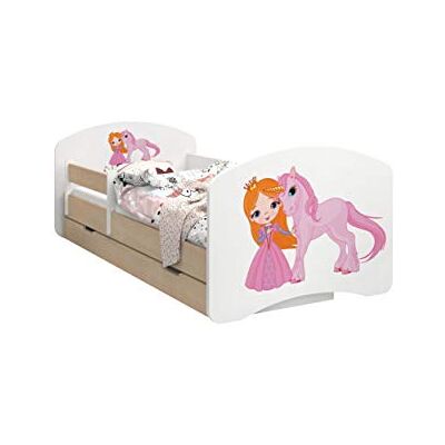 Happy Babies CAMA PARA NIÑOS DE DOBLE CARA CON CAJÓN Diseño moderno con bordes seguros y protección contra caídas Colchón de espuma 7 cm Pera clara (Princesa y unicornio, 180/90) Happy Babies CAMA PARA NIÑOS DE DOBLE CARA CON CAJÓN Diseño moderno con bordes seguros y protección contra caídas Colchón de espuma 7 cm Pera clara (Princesa y unicornio, 180/90)