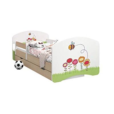 Happy Babies – Cama infantil de doble cara con colchón, diseño moderno con bordes seguros y protección contra caídas, colchón de espuma de 7 cm, bombilla ligera abeja Talla:190/90 Happy Babies – Cama infantil de doble cara con colchón, diseño moderno con bordes seguros y protección contra caídas, colchón de espuma de 7 cm, bombilla ligera abeja Talla:190/90