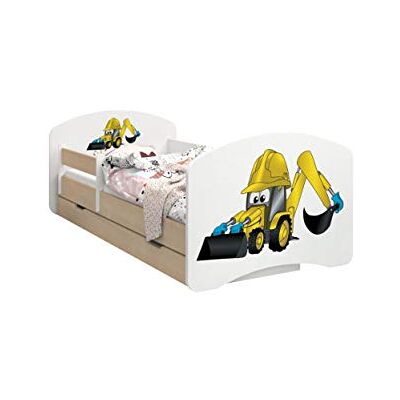 Happy Babies HappyBabies Cama infantil de doble cara con cajón Diseño moderno con bordes seguros y protección contra caídas Colchón de espuma de 7 cm Bombilla ligera (excavadora, 190/90) Happy Babies HappyBabies Cama infantil de doble cara con cajón Diseño moderno con bordes seguros y protección contra caídas Colchón de espuma de 7 cm Bombilla ligera (excavadora, 190/90)