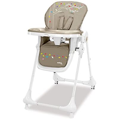 Asalvo CHEF Trona con Ruedas para Bebé, Silla Alta hasta 36 meses, Trona Evolutiva, Silla Baja, Respaldo Reclinable, Bandeja Extraíble y Ajustable, Plegable, Árbol Marrón Asalvo CHEF Trona con Ruedas para Bebé, Silla Alta hasta 36 meses, Trona Evolutiva, Silla Baja, Respaldo Reclinable, Bandeja Extraíble y Ajustable, Plegable, Árbol Marrón