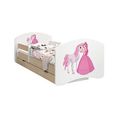 Happy Babies CAMA PARA NIÑOS DE DOBLE CARA CON CAJÓN Diseño moderno con bordes seguros y protección contra caídas Colchón de espuma 7 cm Pera clara (Princesa con caballo, 180/90) Happy Babies CAMA PARA NIÑOS DE DOBLE CARA CON CAJÓN Diseño moderno con bordes seguros y protección contra caídas Colchón de espuma 7 cm Pera clara (Princesa con caballo, 180/90)