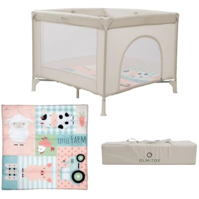 Olmitos Parque Infantil Bebé Cuadrado 100x100 cm Parque de Juegos con 4 Lados de Red, Plegado Fácil y Puerta de Cremallera, Desde Nacimiento hasta 15kg Incluye Bolsa y Mosquitera Olmitos Parque Infantil Bebé Cuadrado 100x100 cm Parque de Juegos con 4 Lados de Red, Plegado Fácil y Puerta de Cremallera, Desde Nacimiento hasta 15kg Incluye Bolsa y Mosquitera