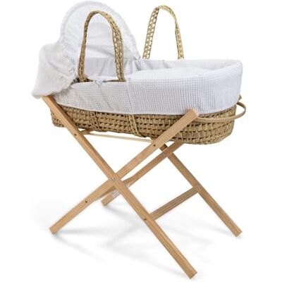 Clair de Lune Moisés con Soporte Plegable Natural, 75 x 28 cm, Color Blanco Clair de Lune Moisés con Soporte Plegable Natural, 75 x 28 cm, Color Blanco