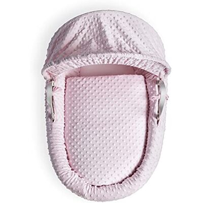 Clair de Lune Juego de Ropa de Cama Dimple Moses Basket (Cesta no incluida) Rosa Clair de Lune Juego de Ropa de Cama Dimple Moses Basket (Cesta no incluida) Rosa