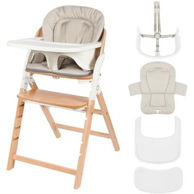 lionelo Megan – Trona evolutiva de madera para bebé, crece con el niño desde 6 meses hasta 110 kg, reposapiés regulable, arnés 5 puntos, cojín lavable, fácil de limpiar lionelo Megan – Trona evolutiva de madera para bebé, crece con el niño desde 6 meses hasta 110 kg, reposapiés regulable, arnés 5 puntos, cojín lavable, fácil de limpiar