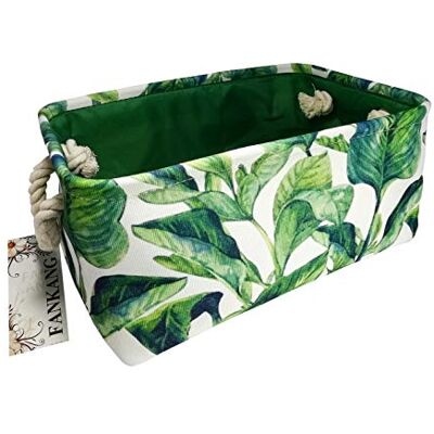 FANKANG Cesta de almacenamiento rectangular de tela, con estampado de dinosaurios para habitación infantil, cesta de almacenamiento, bolsa de libros, cestas de regalo, planta verde FANKANG Cesta de almacenamiento rectangular de tela, con estampado de dinosaurios para habitación infantil, cesta de almacenamiento, bolsa de libros, cestas de regalo, planta verde