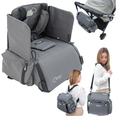 Olmitos Asiento Elevador Arlo de NIU, ultra ligero multifunción – Bolso para Silla de pasaeo Mochila de viaje Elevador con cambiador y bolsillo térmico (Gris) Olmitos Asiento Elevador Arlo de NIU, ultra ligero multifunción – Bolso para Silla de pasaeo Mochila de viaje Elevador con cambiador y bolsillo térmico (Gris)
