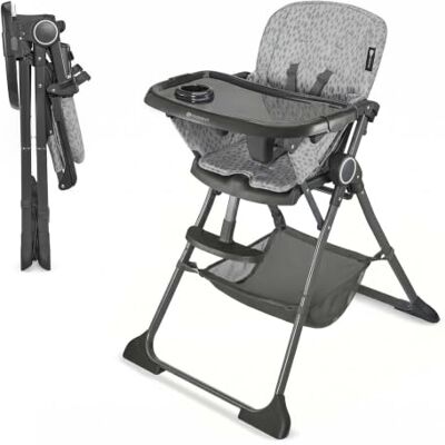 Kinderkraft FOLDEE trona plegable 6-36 meses, ligera 6 kg, bandeja doble, respaldo regulable, arnés 5 puntos, Gris Kinderkraft FOLDEE trona plegable 6-36 meses, ligera 6 kg, bandeja doble, respaldo regulable, arnés 5 puntos, Gris