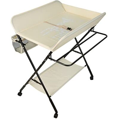 RELOVE Cambiador plegable para bebé recién nacidos, mesa de cambio de pañales, cambiador con bañera para bebé 2 en 1, cambiador portátil (80 * 66 * 98cm (beige)) RELOVE Cambiador plegable para bebé recién nacidos, mesa de cambio de pañales, cambiador con bañera para bebé 2 en 1, cambiador portátil (80 * 66 * 98cm (beige))