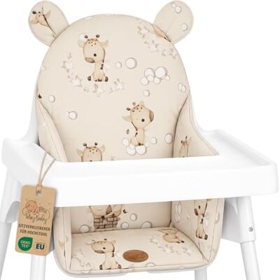 Totsy Baby Cojín para trona bebé plegable reductor – funda de asiento sujeción para Ikea Antilop silla infantil y bebé – reductor repelente al agua lavable acolchado Jirafas Totsy Baby Cojín para trona bebé plegable reductor – funda de asiento sujeción para Ikea Antilop silla infantil y bebé – reductor repelente al agua lavable acolchado Jirafas