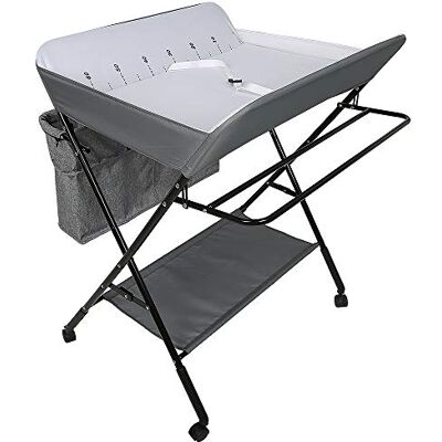 LANTUS Cambiador de Pañales Plegable con Ruedas y Espacio de Almacenamiento Cambiador para Bebé Altura Ajustable,Plegable con cinturón de seguridad y compartimentos de almacenamiento LANTUS Cambiador de Pañales Plegable con Ruedas y Espacio de Almacenamiento Cambiador para Bebé Altura Ajustable,Plegable con cinturón de seguridad y compartimentos de almacenamiento