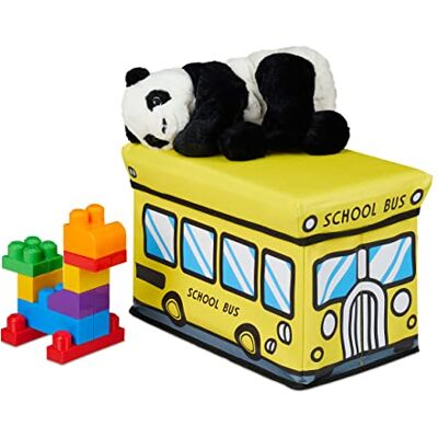 Relaxdays Caja Plegable Amarilla para Juguetes - Caja de Almacenamiento Relaxdays Caja Plegable Amarilla para Juguetes - Caja de Almacenamiento