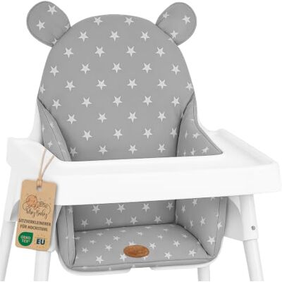 Totsy Baby Cojín para trona bebé plegable reductor – funda de asiento sujeción para Ikea Antilop silla infantil y bebé – reductor repelente al agua lavable acolchado Estrellas En Gris Totsy Baby Cojín para trona bebé plegable reductor – funda de asiento sujeción para Ikea Antilop silla infantil y bebé – reductor repelente al agua lavable acolchado Estrellas En Gris