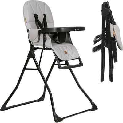 Olmitos – Trona para Bebé Plegable Ligera y Ultracompacta MINNA – Trona portátil de viaje 4.9kg ergonómica con Funda Acolchada de 6 meses a 3 años reposapiés ajustable y Arnés 5 Puntos, Gris Olmitos – Trona para Bebé Plegable Ligera y Ultracompacta MINNA – Trona portátil de viaje 4.9kg ergonómica con Funda Acolchada de 6 meses a 3 años reposapiés ajustable y Arnés 5 Puntos, Gris