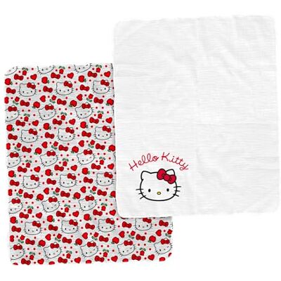 BEAUTY IN THE AIR Hello Kitty – Set de 2 Paños para Bebé 55×65 cm – Cuadrados de Algodón Multiusos – Favorece el Sueño, Calma – Regalo de Nacimiento Niña Niño – Tela Suave y Cómoda – Lavable – Producto Oficial Sanrio BEAUTY IN THE AIR Hello Kitty – Set de 2 Paños para Bebé 55×65 cm – Cuadrados de Algodón Multiusos – Favorece el Sueño, Calma – Regalo de Nacimiento Niña Niño – Tela Suave y Cómoda – Lavable – Producto Oficial Sanrio