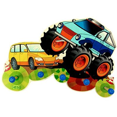 Hess 30297 Perchero infantil - Monstertruck - 5 ganchos - 38cm Hess 30297 Perchero infantil - Monstertruck - 5 ganchos - 38cm