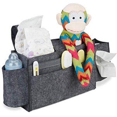 Relaxdays Organizador Sofá, 8 Compartimentos, Bolsa Cuna para Colgar, Fieltro, Bolsillo Cama 23x43x11 cm, Gris Oscuro Relaxdays Organizador Sofá, 8 Compartimentos, Bolsa Cuna para Colgar, Fieltro, Bolsillo Cama 23x43x11 cm, Gris Oscuro