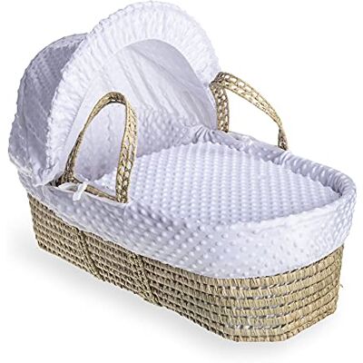 Clair de Lune Moisés Dimple Palm con ropa de cama, color blanco, 75 x 28 cm Clair de Lune Moisés Dimple Palm con ropa de cama, color blanco, 75 x 28 cm