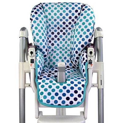 Babys-Dreams BAMBINIWELT Funda de asiento de repuesto para Peg Perego Prima Pappa Diner *Blanco Turquesa PUNKTE* Babys-Dreams BAMBINIWELT Funda de asiento de repuesto para Peg Perego Prima Pappa Diner *Blanco Turquesa PUNKTE*