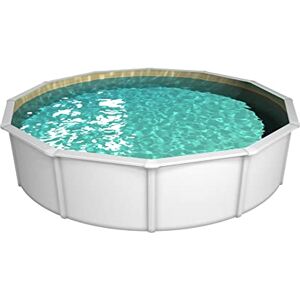 Steinbach Nuovo de Luxe II – Piscina de Pared de Acero – Ø 460 x 120 cm – Piscina Robusta en Color Blanco para hasta 17.900 l de Agua – Revestimiento Interior Resistente de Color Arena y Steinbach Nuovo de Luxe II – Piscina de Pared de Acero – Ø 460 x 120 cm – Piscina Robusta en Color Blanco para hasta 17.900 l de Agua – Revestimiento Interior Resistente de Color Arena y