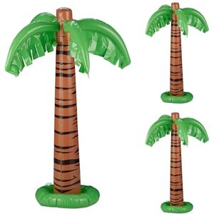 Relaxdays Pack 3 Palmeras Hinchable, Juguetes Piscina y Playa, Decoración Fiesta Verano, 80 cm Alto, Verde y Marrón Relaxdays Pack 3 Palmeras Hinchable, Juguetes Piscina y Playa, Decoración Fiesta Verano, 80 cm Alto, Verde y Marrón