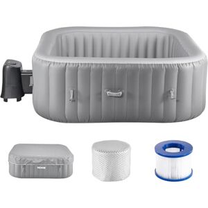 VEVOR Bañera Hinchable para 4 a 6 Personas (185 x 66 cm), Cuadrada y portátil, con 130 boquillas y filtros, Cubierta y Alfombrilla y Panel de Control Multifuncional, Piscina de SPA de PVC al Aire VEVOR Bañera Hinchable para 4 a 6 Personas (185 x 66 cm), Cuadrada y portátil, con 130 boquillas y filtros, Cubierta y Alfombrilla y Panel de Control Multifuncional, Piscina de SPA de PVC al Aire