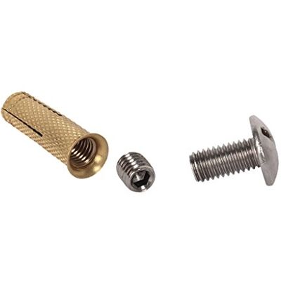 Cofan Kit de anclaje de cobertor de piscinas Compuesto de taco, tornillo y espárrago Fabricado en latón y acero inoxidable Cofan Kit de anclaje de cobertor de piscinas Compuesto de taco, tornillo y espárrago Fabricado en latón y acero inoxidable