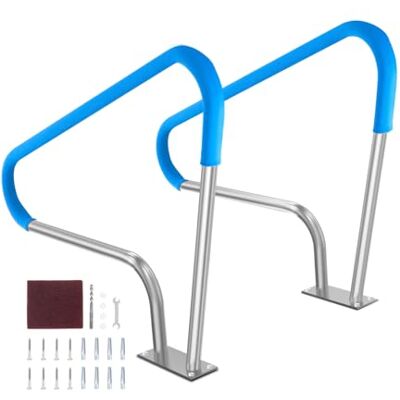 VEVOR Barandilla para Piscina 1220x905 mm Pasamanos para Piscina de Acero Inoxidable con Placa Base 2 Piezas Barra de Seguridad Antioxidante para Piscinas, Interiores, Exteriores, Terrazas, Spas VEVOR Barandilla para Piscina 1220x905 mm Pasamanos para Piscina de Acero Inoxidable con Placa Base 2 Piezas Barra de Seguridad Antioxidante para Piscinas, Interiores, Exteriores, Terrazas, Spas