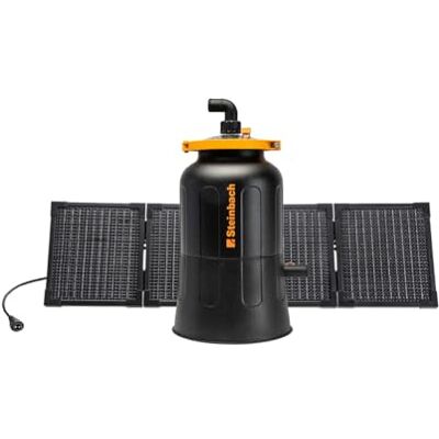 Steinbach Filtro solar FXS38 – – Potencia de la bomba 4500 l/h – Para piscinas de hasta 19.000 l – Con un panel fotovoltaico plegable de 80 W incluido, incluye bolas de filtro de 256 g Steinbach Filtro solar FXS38 – – Potencia de la bomba 4500 l/h – Para piscinas de hasta 19.000 l – Con un panel fotovoltaico plegable de 80 W incluido, incluye bolas de filtro de 256 g
