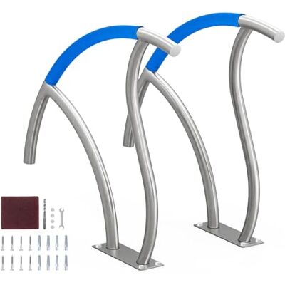 VEVOR Barandilla para Piscina 762x762 mm Pasamanos para Piscina de Acero Inoxidable con Placa Base 2 Piezas Barra de Seguridad Antioxidante para Piscinas, Interiores, Exteriores, Terrazas, Spas VEVOR Barandilla para Piscina 762x762 mm Pasamanos para Piscina de Acero Inoxidable con Placa Base 2 Piezas Barra de Seguridad Antioxidante para Piscinas, Interiores, Exteriores, Terrazas, Spas